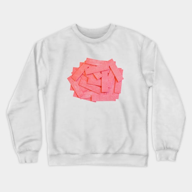 Pink Strawberry Bubblegum Strips Pile Photograph Crewneck Sweatshirt by love-fi